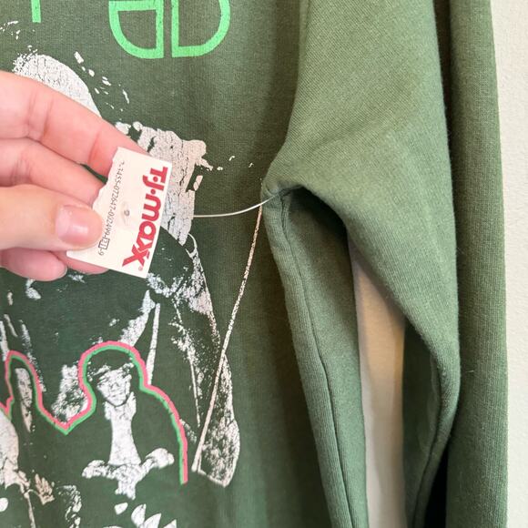 THE DOORS Sweatshirt Womens M 1970 Band Tour Music Oversized Green NWT - Picture 6 of 7